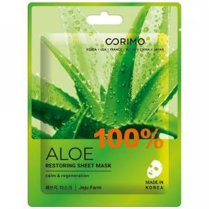 Тканевая маска для лица Corimo Восстановление 100% Aloe 22г